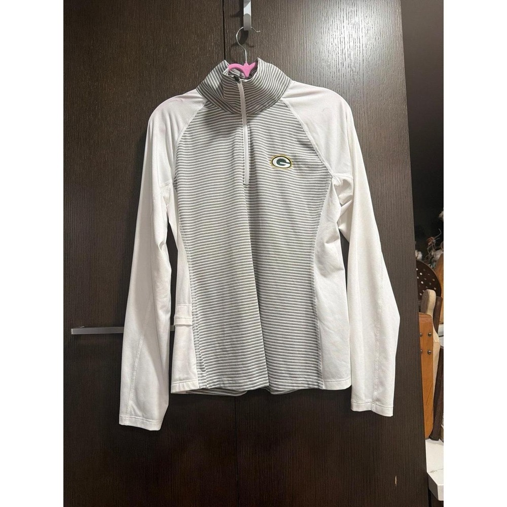 Green Bay Packers Cutter & Buck Women's Forge Tonal Stripe Half-Zip Pullover S